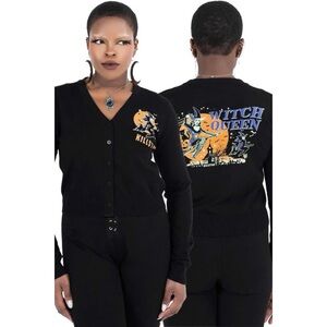 Killstar Top Witch Queen Cardigan Button Up Long Sleeve Black Size XXL NWT New